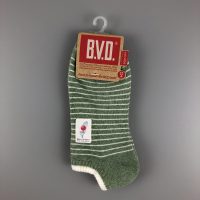 BVD條文毛巾底女踝襪- 灰綠