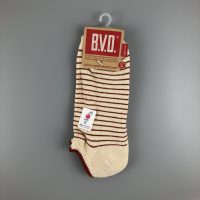 BVD條文毛巾底女踝襪- 彩麻花