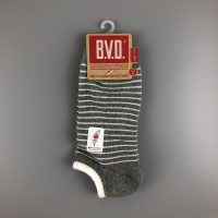 BVD條文毛巾底女踝襪- 灰