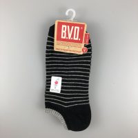 BVD條文毛巾底女踝襪- 黑