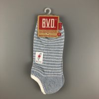 BVD條文毛巾底女踝襪- 麻天藍