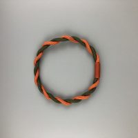 雙股麻花編織髮圈 - 橘色