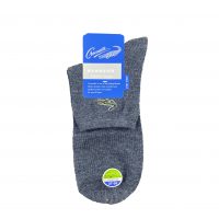 CS8022 鱷魚紳士細針刺繡1-2襪 - 灰