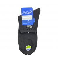 CS8022 鱷魚紳士細針刺繡1-2襪 - 黑